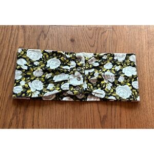 Limited Express Tube Top Womens S Black Floral Good Vintage Ruched Button 90s